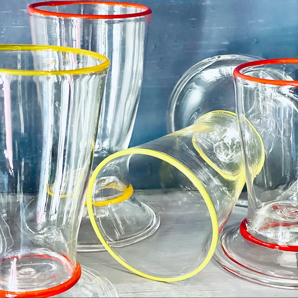 Set Of 5 Hand Blown Glasses - Local Seattle Artist